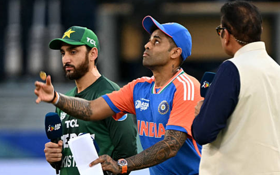India and Pakistan captains at the toss during their Asia Cup 2025 clash, a match that later sparked the handshake controversy. (PC: CricTracker)