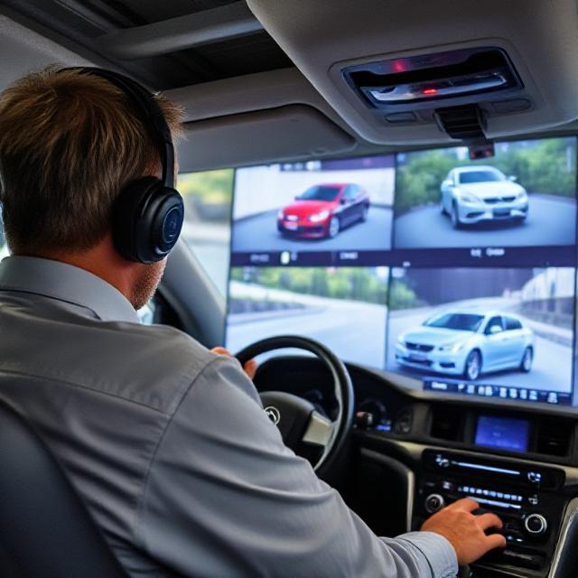 A remote operator monitors multiple self-driving cars simultaneously, reflecting new research on the safe supervision limits of autonomous vehicle fleets. (Photo: AI Generated)