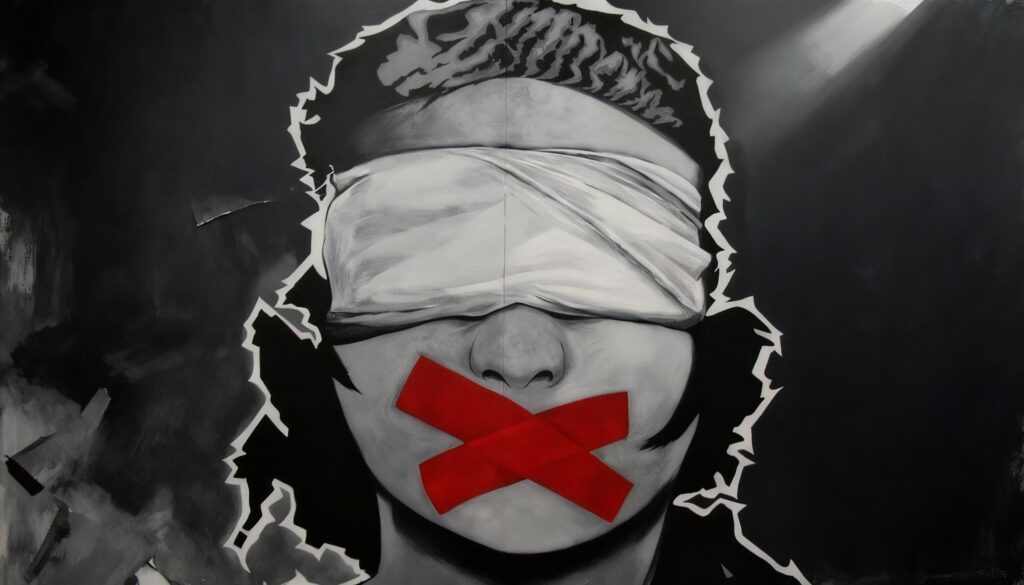 An illustration symbolising the fight for justice and the silencing of survivors in sexual assault cases. The Durgapur incident has reignited calls for stronger protection of women and accountability in law enforcement. (Image: AI Generated)