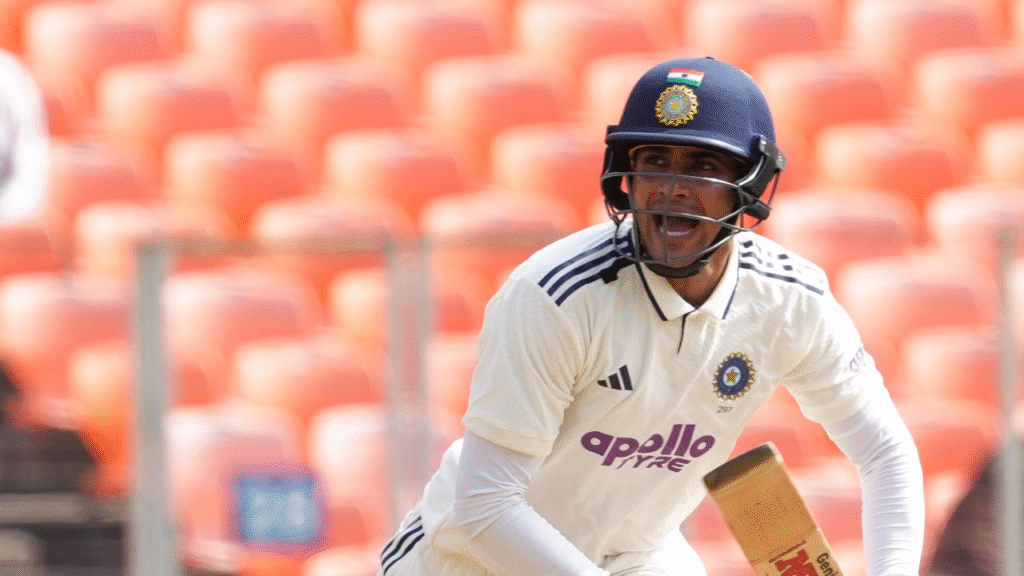 India captain Shubman Gill celebrates his unbeaten century as Team India records 50-plus partnerships for all first five wickets against West Indies a feat achieved after 64 years. (PC: India Today)