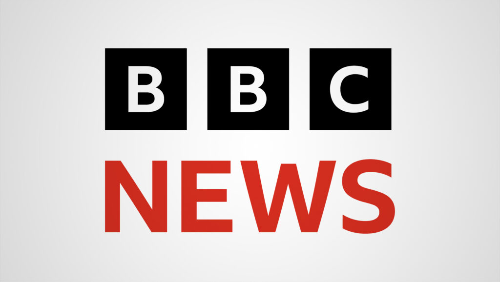 BBC News logo. The broadcaster is under scrutiny following controversy over an edited Trump speech.