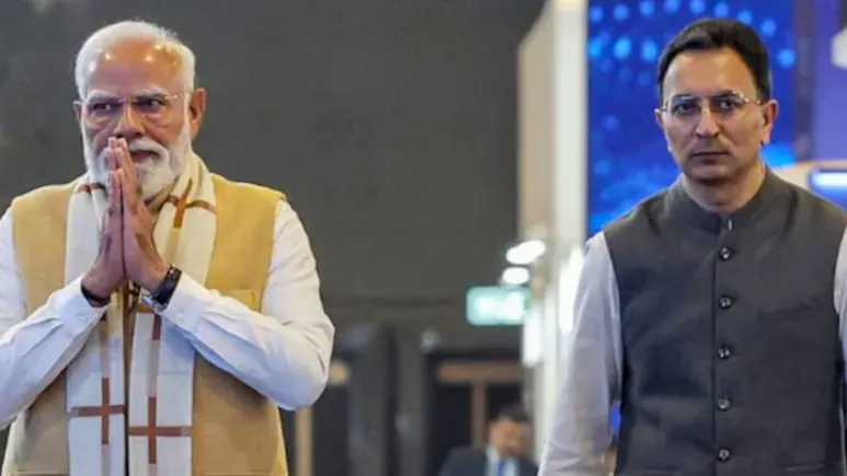 Prime Minister Narendra Modi addresses global leaders and tech executives at the India AI Impact Summit 2026 in New Delhi, positioning India as a key player in the global AI race. (PC: NDTV)